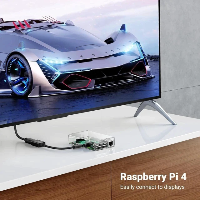 Alt view image 3 of 5 - UGREEN Micro HDMI to HDMI Male to Female Adapter Cable, HDMI 2.0 18Gbps 4K@60Hz HDR 3D Dolby 1.6FT Compatible with Raspberry Pi 500 Pi 5 GoPro Hero 7 6 Retroid Pocket 3+