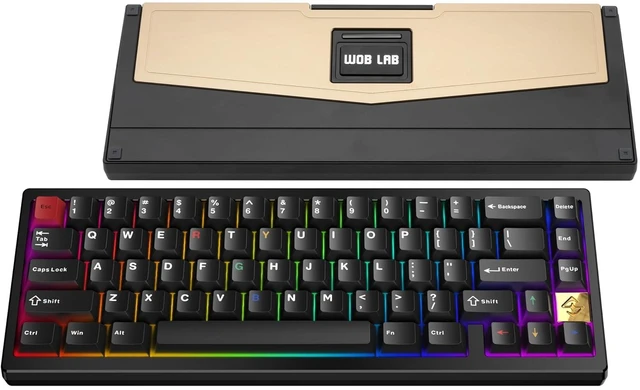 Alt view image 8 of 14 - WOBKEY Zen 65 65% Quick Release Wireless Mechanical Keyboard with RGB, CNC Aluminum Case, Hot-Swappable, VIA Support, BT/2.4G/USB-C Gaming Keyboard for Mac/Windows (Lite Black)