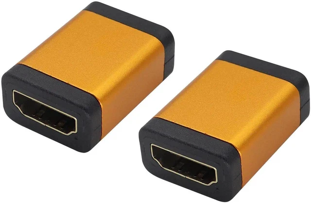 Main image of 4K@60Hz HDMI Female to Female Coupler, Aluminum Alloy HDMI Extender Adapter for HDTV, PC, Monitor, Projector, DVD, AV Receiver (2 Pack, Orange)