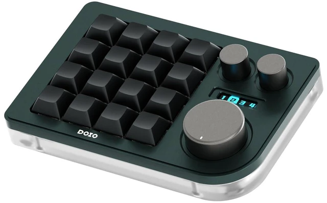 Alt view image 7 of 12 - Megalodon Triple Knob Macro Pad Programmable Designer Mini Keyboard 16 Keys (Green)
