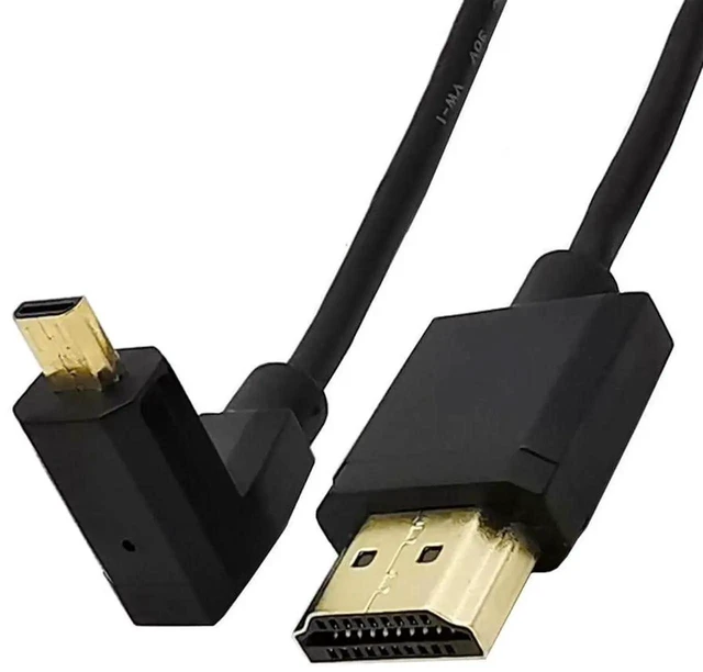 Alt view image 2 of 6 - 3.9Ft Upward Angle Micro HDMI to HDMI Coiled Cable 4K@60Hz 18Gbps HDMI 2.0 Male to Male Spiral Cord for Sony Canon Nikon GoPro Raspberry Pi Lenovo ASUS Cameras Laptops Tablets TV Monitor Projector