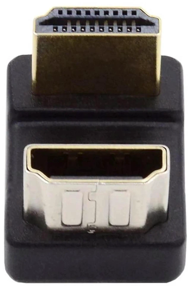 Main image of 4K HDMI 1.4 Port Saver Adapter, Up 360 Degree Opposite U Shape Back Angled Type-A Male to HDMI Female Extension Converter