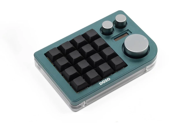 Alt view image 10 of 12 - Megalodon Triple Knob Macro Pad Programmable Designer Mini Keyboard 16 Keys (Green)