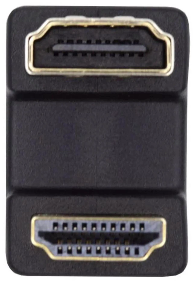 Alt view image 4 of 7 - 4K HDMI 1.4 Port Saver Adapter, Up 360 Degree Opposite U Shape Back Angled Type-A Male to HDMI Female Extension Converter