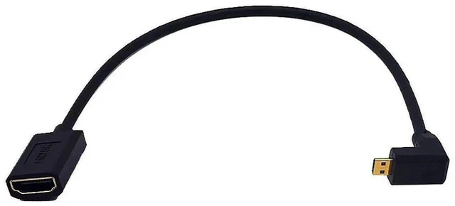 Main image of 1FT 8K Micro HDMI to HDMI Extension Cable, 48Gbps Down Angle Micro HDMI Male to Straight HDMI Female Extender, Supports 8K@60Hz 4K@120Hz for Xbox PS4 PS5 TV Switch