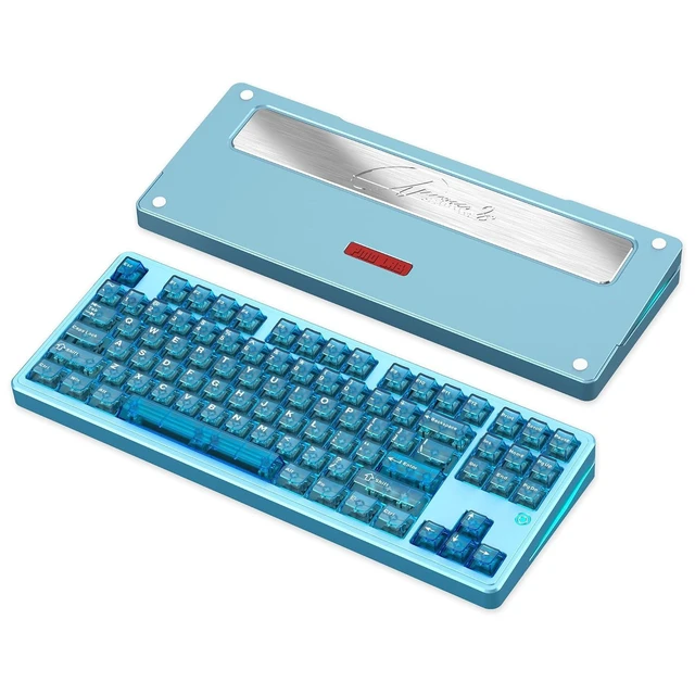 Alt view image 8 of 14 - PMOKEY Aurora 80 CNC Full Aluminum Wireless Mechanical Keyboard with VIA/QMK, 8000mah Battery, Arctic Tactile Switch, Tri-Mode Gaming Keyboard Hot Swappable RGB Backlit for Windows/Mac/PC (Ultra Blue)