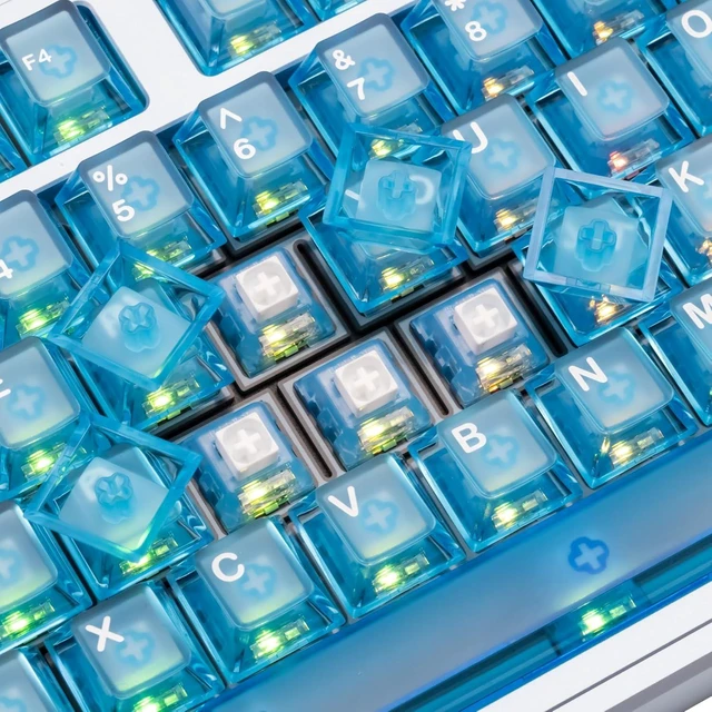 Alt view image 14 of 14 - PMOKEY Aurora 80 CNC Full Aluminum Wireless Mechanical Keyboard with VIA/QMK, 8000mah Battery, Arctic Tactile Switch, Tri-Mode Gaming Keyboard Hot Swappable RGB Backlit for Windows/Mac/PC (Ultra Blue)