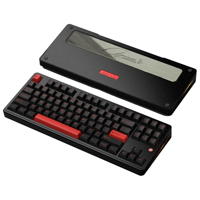 Alt view image 5 of 8 - PMOKEY Aurora 80 CNC Full Aluminum Wireless Mechanical Keyboard with VIA/QMK, 8000mah Battery, Tri-Mode Wireless Gaming Keyboard Custom Hot Swappable RGB Backlit for Windows/Mac/PC (Pro Black)