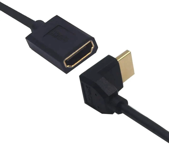 Alt view image 2 of 7 - 4FT Coiled HDMI 2.1 Extension Cable 90° Down Angle Male to Female 8K@60Hz 48Gbps HDR Spiral Spring Cord