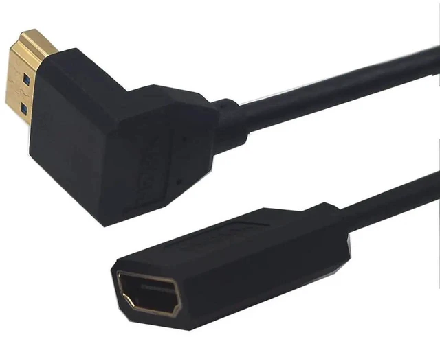 Alt view image 6 of 7 - 4FT Coiled HDMI 2.1 Extension Cable 90° Down Angle Male to Female 8K@60Hz 48Gbps HDR Spiral Spring Cord