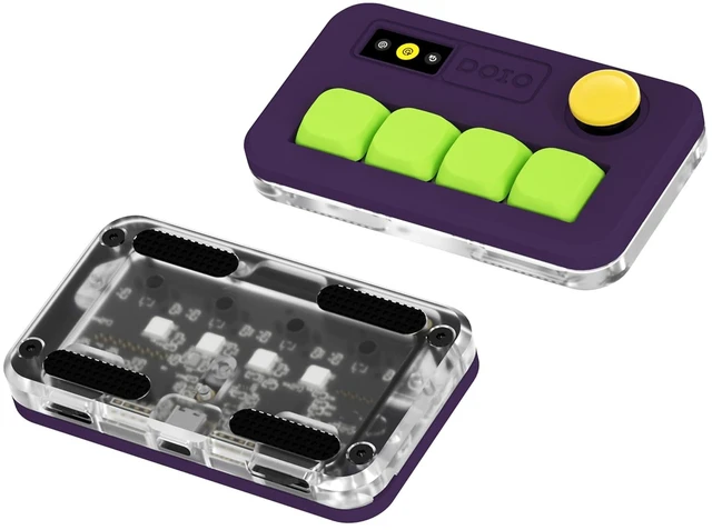 Alt view image 8 of 14 - DOIO Sayo OSU Rapid Trigger Hall Effect Keyboard with Joystick and Screen, CNC Aluminum RGB One Handed Macro Pad for Rhythm Games,USB-C Custom Programmable keypad (Purple(4 Key))