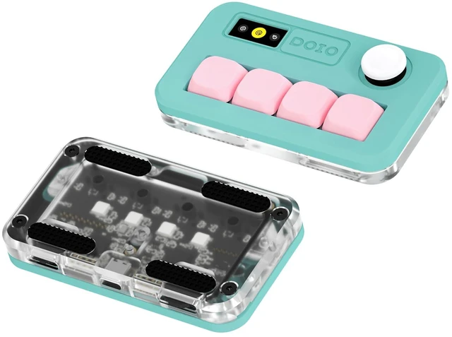 Alt view image 8 of 14 - DOIO Sayo OSU Rapid Trigger Hall Effect Keyboard with Joystick and Screen, CNC Aluminum RGB One Handed Macro Pad for Rhythm Games,USB-C Custom Programmable keypad (Mint(4 Key))