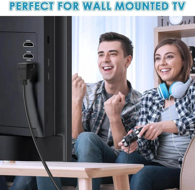 Alt view image 3 of 7 - 1.5FT 90° Down Angle HDMI Extension Cable 4K Male to Female Extender Cord for HDTV Laptop Monitor Projector