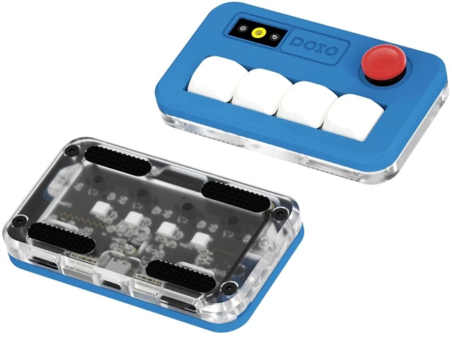 Alt view image 8 of 14 - DOIO Sayo OSU Rapid Trigger Hall Effect Keyboard with Joystick and Screen, CNC Aluminum RGB One Handed Macro Pad for Rhythm Games,USB-C Custom Programmable keypad (Blue(4 Key))