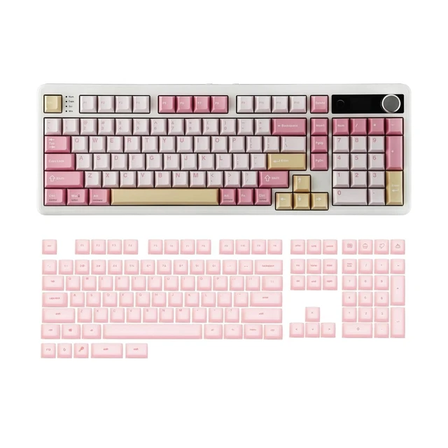 Alt view image 8 of 14 - TH99 PRO 96% Mechanical Keyboard with Screen & Knob+AegisSil Keycap Set, Silicone Material