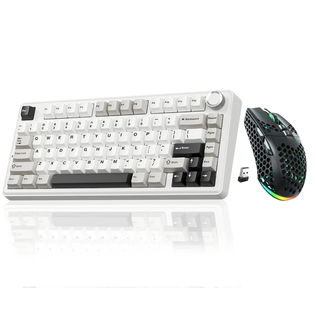 Alt view image 2 of 2 - A75 and SM600,Wireless Keyboard and Mouse Combo for Gaming,Black