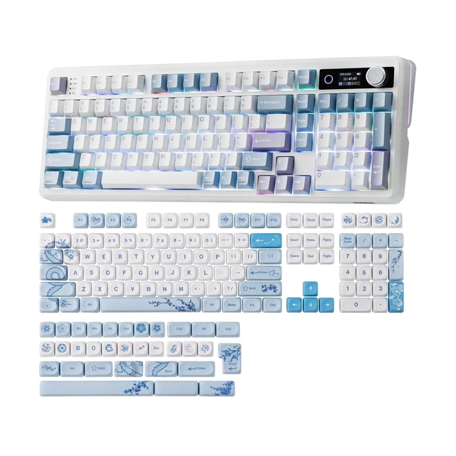 Alt view image 8 of 14 - TH99 PRO 96% Mechanical Keyboard with Screen & Knob+LINDSEYSZN Azure Dragon SZN Keycaps Set