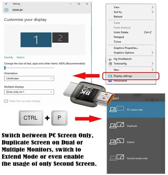 Alt view image 5 of 7 - HDMI 2.1 Male to Male Adapter, 8K@60Hz UHD Transparent HDMI Extender with Smart LED Light for Monitor TV Projector