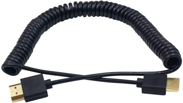 Alt view image 2 of 5 - 4K HDMI 2.0 Extender Coiled Cable 8.2FT/2.5M, Ultra Thin Male to Male High-Speed Cord for 4K UHD, 3D, TV Stick, Laptop, Monitor, Projector