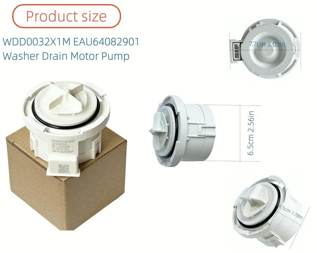 Alt view image 2 of 7 - EAU64082901 WDD0032X1M Washer Drain Motor Pump Fit for LG Washing Machine, compatible with WKEX200HBA WM3400CW,1811568,AH2577722,EA257772,EAU64082901,EAU64082902,EAU63743803,EAU63743805, BLDC 26V