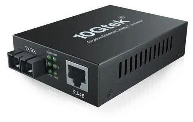 Main image of Gigabit Ethernet Media Converter, Built-in Multi-Mode SC SFP Fiber Module, 1310nm, MMF, Duplex, up to 2-KM, Dual SC Fiber to 10/100/1000Base-TX (UTP/STP/Cat5e/Cat6 RJ45)