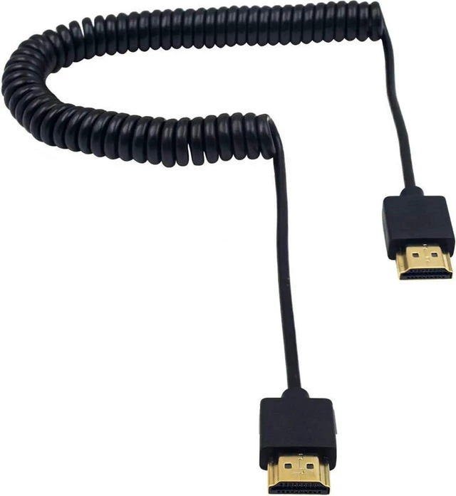 Alt view image 4 of 5 - 4K HDMI 2.0 Extender Coiled Cable 8.2FT/2.5M, Ultra Thin Male to Male High-Speed Cord for 4K UHD, 3D, TV Stick, Laptop, Monitor, Projector