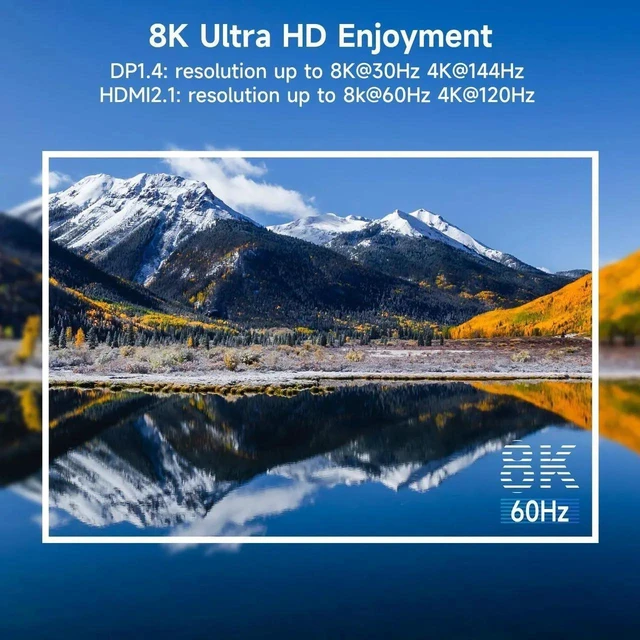 Alt view image 4 of 7 - 4 Port Triple Monitor KVM Switch 8K@60Hz 4K@144Hz, HDMI + 2 DisplayPort KVM Switcher for 4 Computers, Share 3 Displays & 4 USB3.0 Ports, Support Extended & Mirror Display Mode