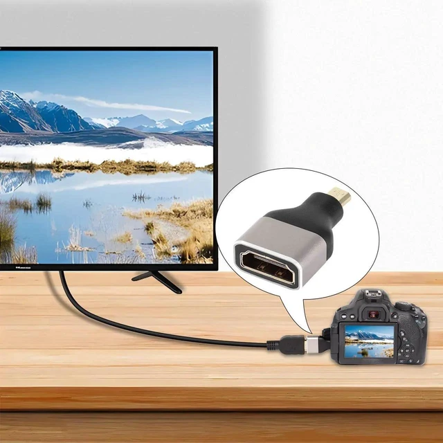 Alt view image 6 of 6 - 2-Pack 8K Micro HDMI to HDMI Adapter, HDMI 2.1 Micro HDMI Male to HDMI Type A Female Extender Coupler Support 8K@60Hz 4K@120Hz HDR ARC for Tablet Digital Camera Camcorder