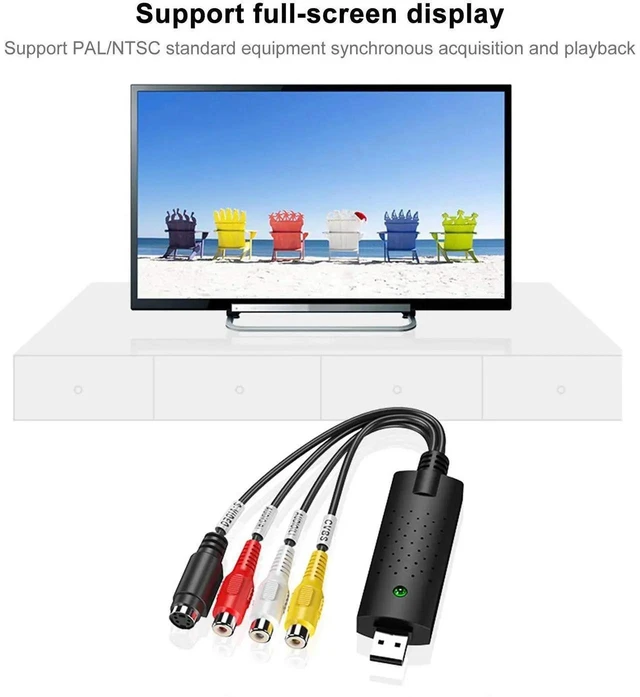 Alt view image 4 of 7 - USB 2.0 Audio Video Capture Card Adapter, AV Composite & SVideo Video Collection Card, Compatible with XP/Vista/7/8/10/Linux Operating Systems