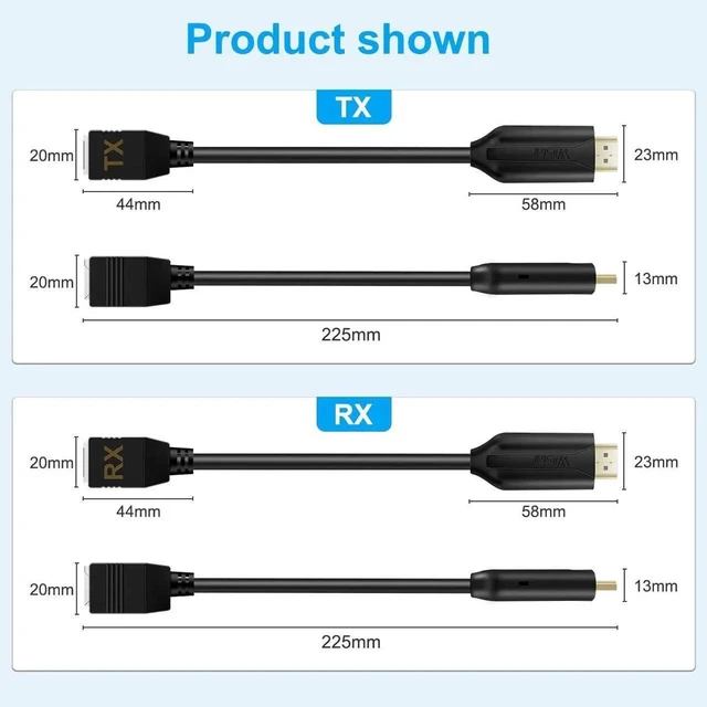 Alt view image 2 of 7 - HDMI Over Ethernet Cat5e Cat6 RJ45 Cable, Male to Female HDMI to RJ45 Network Converter, 2 Ports Transmitter Receiver, Up to 196FT/60M, Power Over Ethernet Support, Full 1080P for Displays