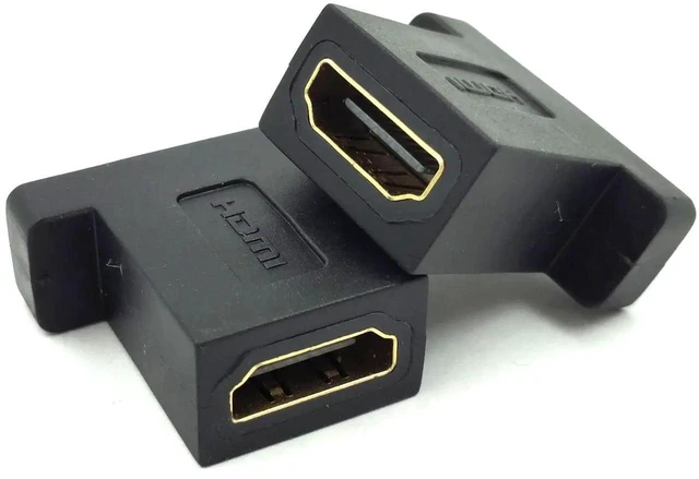 Alt view image 3 of 7 - 2-Pack HDMI Coupler Adapter, Gold Plated HDMI Female to Female Straight Inline Panel Mount Connector with Screw Holes Black