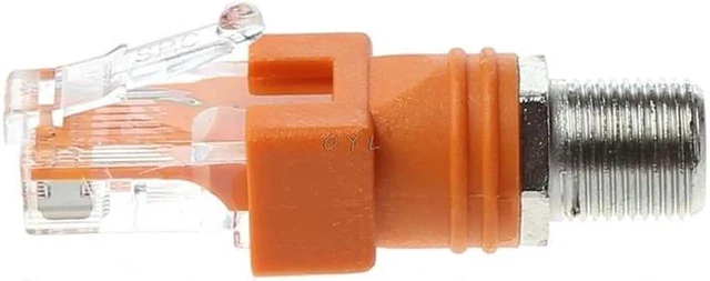 Alt view image 4 of 6 - F Female to RJ45 Male Coaxial Adapter, RF to Ethernet Connector Converter, Coaxial Barrel Coupler Adapter for RF and Network Device Connection