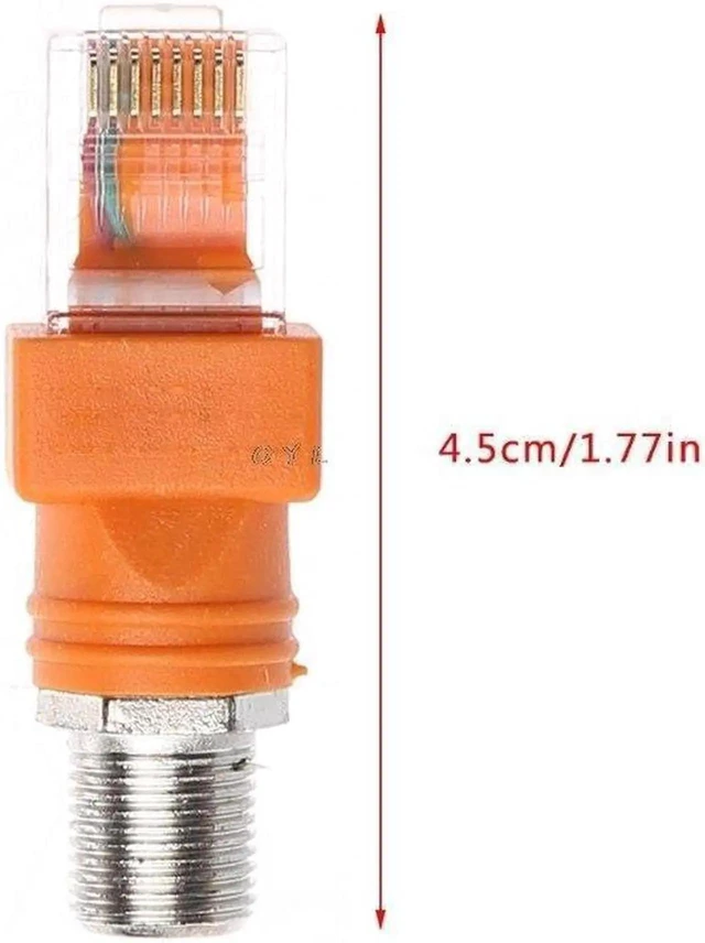 Alt view image 3 of 6 - F Female to RJ45 Male Coaxial Adapter, RF to Ethernet Connector Converter, Coaxial Barrel Coupler Adapter for RF and Network Device Connection