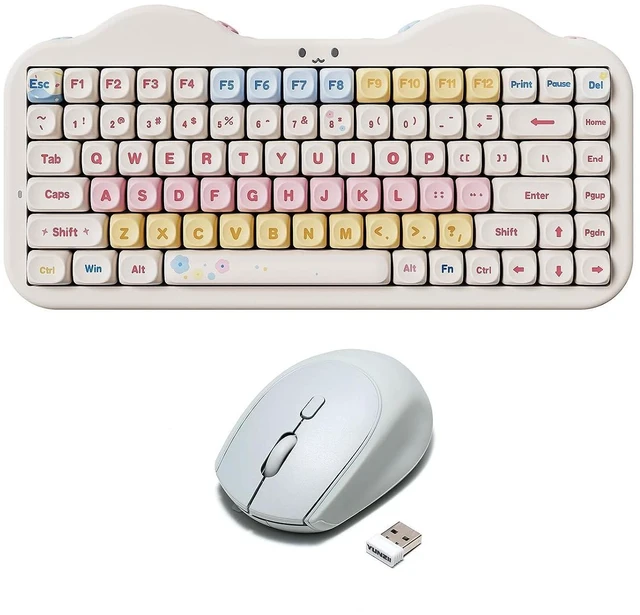 Alt view image 2 of 2 - C75 Wireless Mechanical Keyboard(Beige, Candy Switch), C2 Wireless Mouse(Gray)