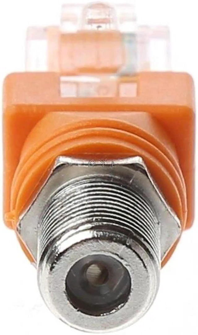 Alt view image 5 of 6 - F Female to RJ45 Male Coaxial Adapter, RF to Ethernet Connector Converter, Coaxial Barrel Coupler Adapter for RF and Network Device Connection
