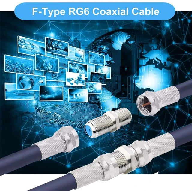 Alt view image 5 of 6 - 10 Pack F81 F-Type Coaxial Extension Connector, 3GHz RG6 Cable Straight Adapter Silver for CATV Satellite TV Broadband