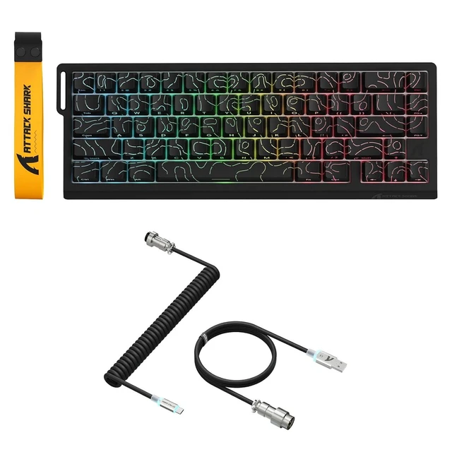 Alt view image 2 of 2 - X68PRO HE Magnetic Gaming Keyboard + C01 Ultra RGB Coiled Cable Combo-Black