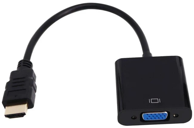 Alt view image 4 of 7 - 20CM HDMI to VGA Conversion Cable with EP94Z1E Chip, HDMI to VGA Adapter with Audio and Power Supply, Black Compatible for Laptop Display Projector DVD