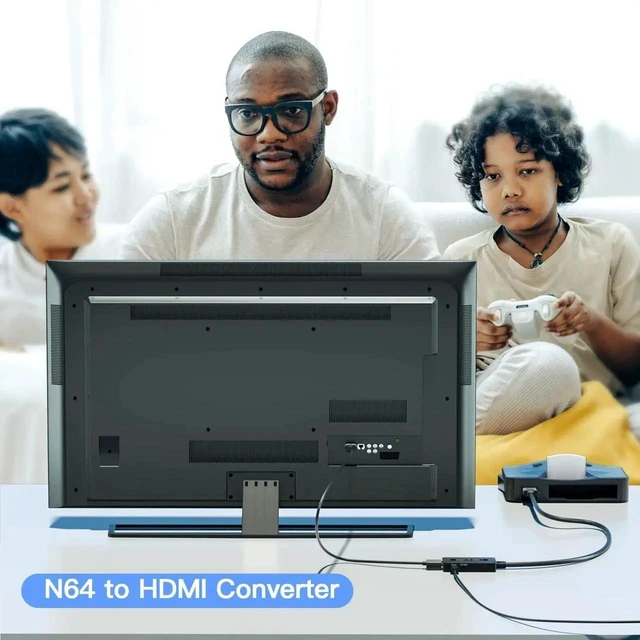 Alt view image 4 of 7 - N64 to HDMI Converter with 4:3/16:9 Aspect Ratio Switch, Nintendo 64 HDMI Adapter Cable Compatible with N64, Super SNES and NGC Game Consoles