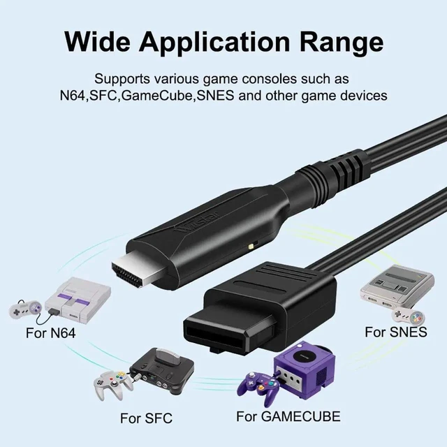 Alt view image 4 of 7 - N64 to HDMI Converter Adapter, 1080P/720P HD Audio Video Output HDMI Link Cable, Plug and Play Compatible with N64 Game Console