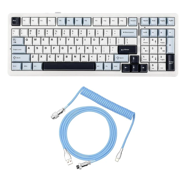 Alt view image 8 of 14 - x Aula F99 Wireless Mechanical Keyboard+Mix Cable with Detachable Aviator Connector
