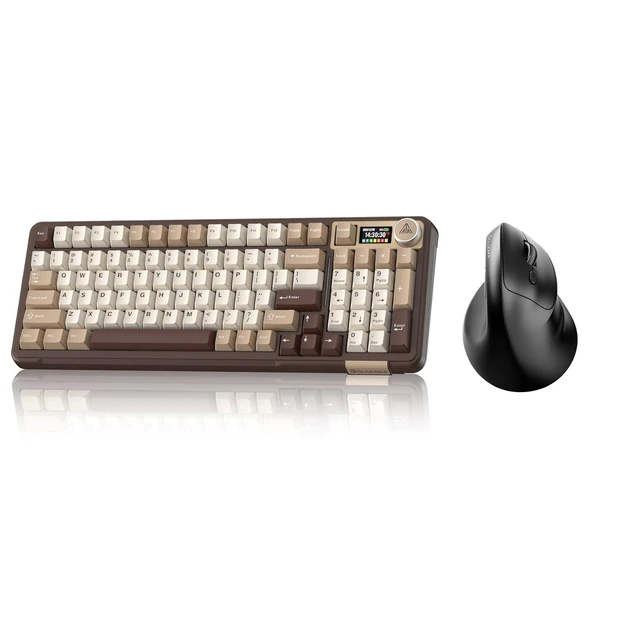 Alt view image 2 of 2 - A99 Pro and SM520, Wireless Keyboard and Mouse Combo for Gaming (A99 Pro Brown & SM520 Black)