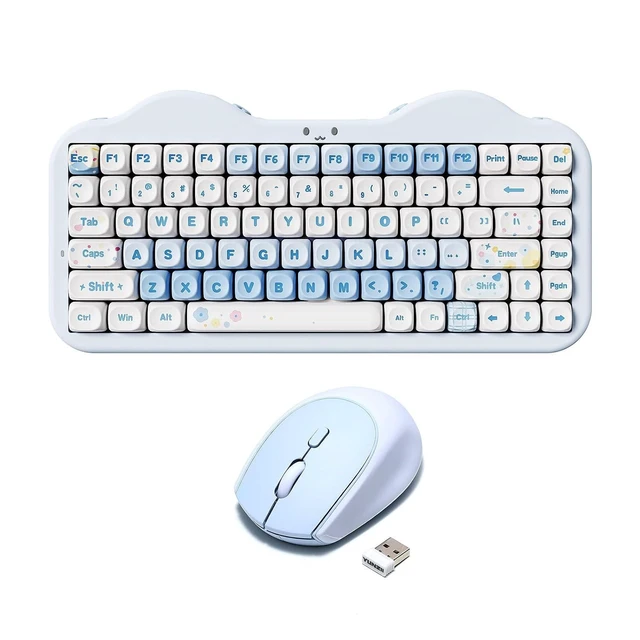 Alt view image 2 of 2 - C75 Wireless Mechanical Keyboard(Blue, Milk V2 Switch), C2 Wireless Mouse(Blue)