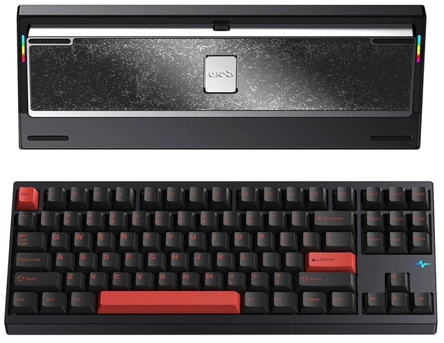 Alt view image 3 of 4 - WOBKEY Crush 80 Reboot CNC Aluminum 5-Second Quick-Release Triple-Mode Connectivity Mechanical Keyboard with Superior Acoustics (Pro Black)