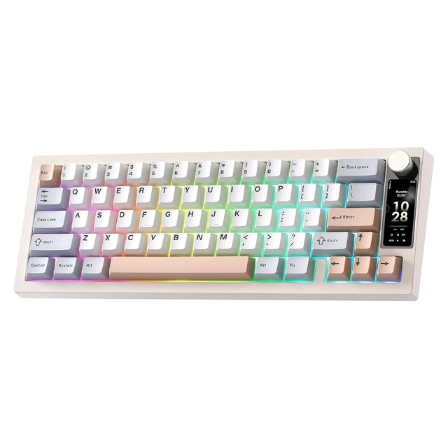 Alt view image 2 of 2 - IF68 QMK/VIA Wireless Gaming Mechanical Keyboard with TFT Screen&Knob, 65% Layout Bluetooth/Wired/2.