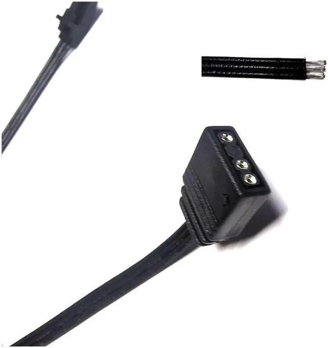 Alt view image 5 of 5 - 25cm RGB Adapter Cable, Motherboard Aura / Mystic Light to 4Pin Fan Connector Extension Cable for PC Case Lighting & Cooling