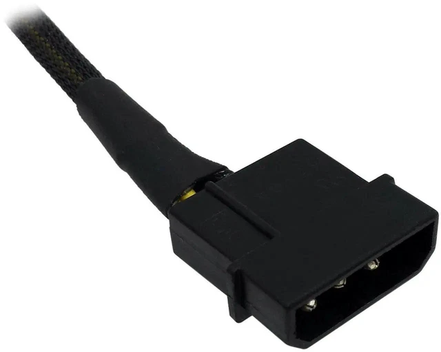 Alt view image 2 of 4 - Molex to CPU 8 Pin EPS Power Cable, LP4 Molex Male to CPU 8 Pin (4+4) EPS-12V Adapter Converter Sleeved 13-inch(33cm)