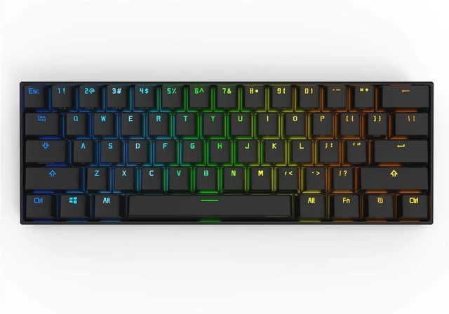 Alt view image 2 of 2 - Mechanical Gaming Keyboard 60% True RGB Backlit - Wired/Wireless Bluetooth 5.0 PBT Type-c Up to 8 Ho