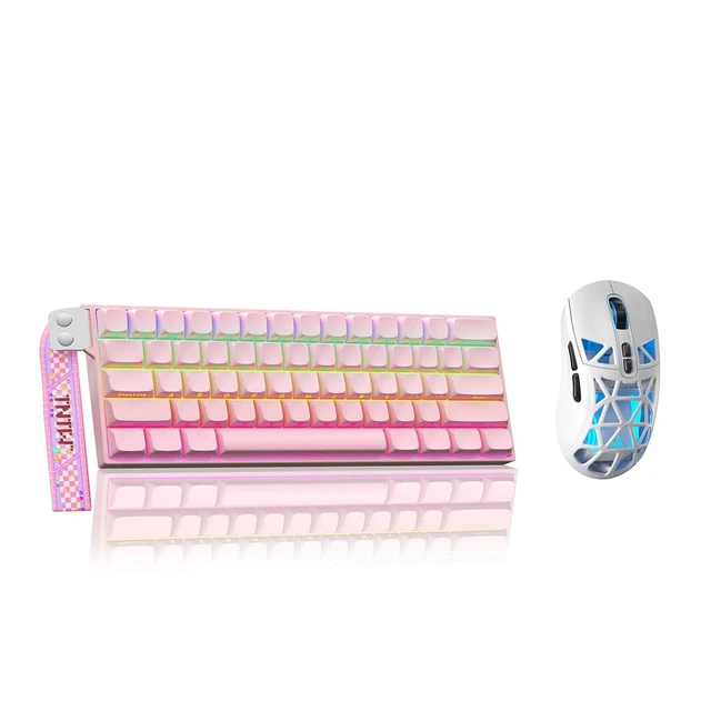 Alt view image 2 of 2 - Aula MINI60 HE PRO - 60% Mechanical Gaming Keyboard Wireless, Hall Effect Magnetic Switch(Pink)+SM80