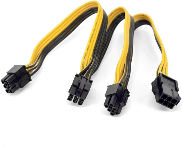 Alt view image 4 of 5 - PCI Express GPU 6Pin Port Multiplier PCIe Graphics Card 6 Pin 1 to 3 Ways Power Supply Extension Cable Female to Male 18AWG